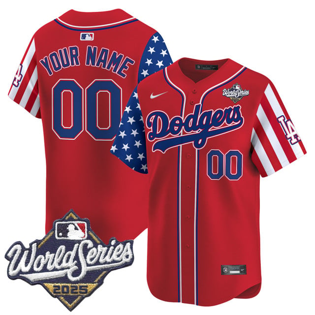 Dodgers 2025 World Series Vapor Premier Limited Custom Jersey - American Style red