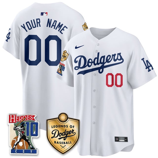 Dodgers Ron Cey Legends Of Dodgers Baseball Custom Jersey  WHITE