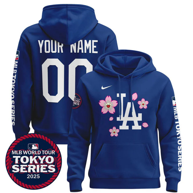 Dodgers Tokyo Series 2025 Custom Pullover Hoodie BLUE.webp