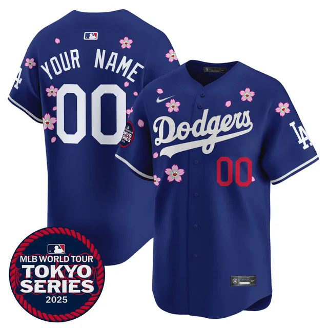 Dodgers Tokyo Series 2025 Vapor Premier Limited Custom Jersey - Stitched BLUE.webp