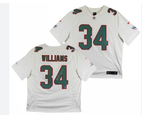 Dolphins Ricky Williams Authentic Signed White Nike Limited Jersey
