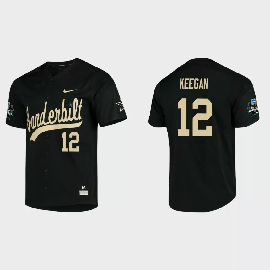 Dominic Keegan Vanderbilt Commodores College World Series Baseball Jersey – Black