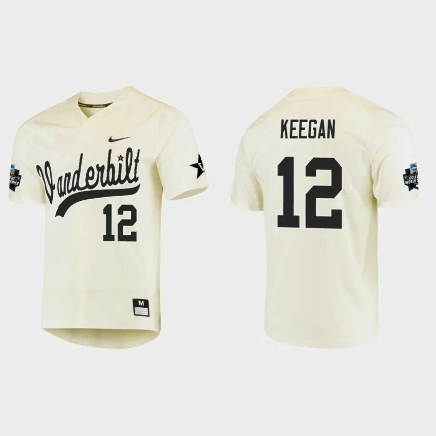 Dominic Keegan Vanderbilt Commodores College World Series Baseball Jersey – Cream