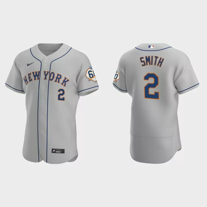 Dominic Smith New York Mets 60th Anniversary Road Authentic Jersey – Gray