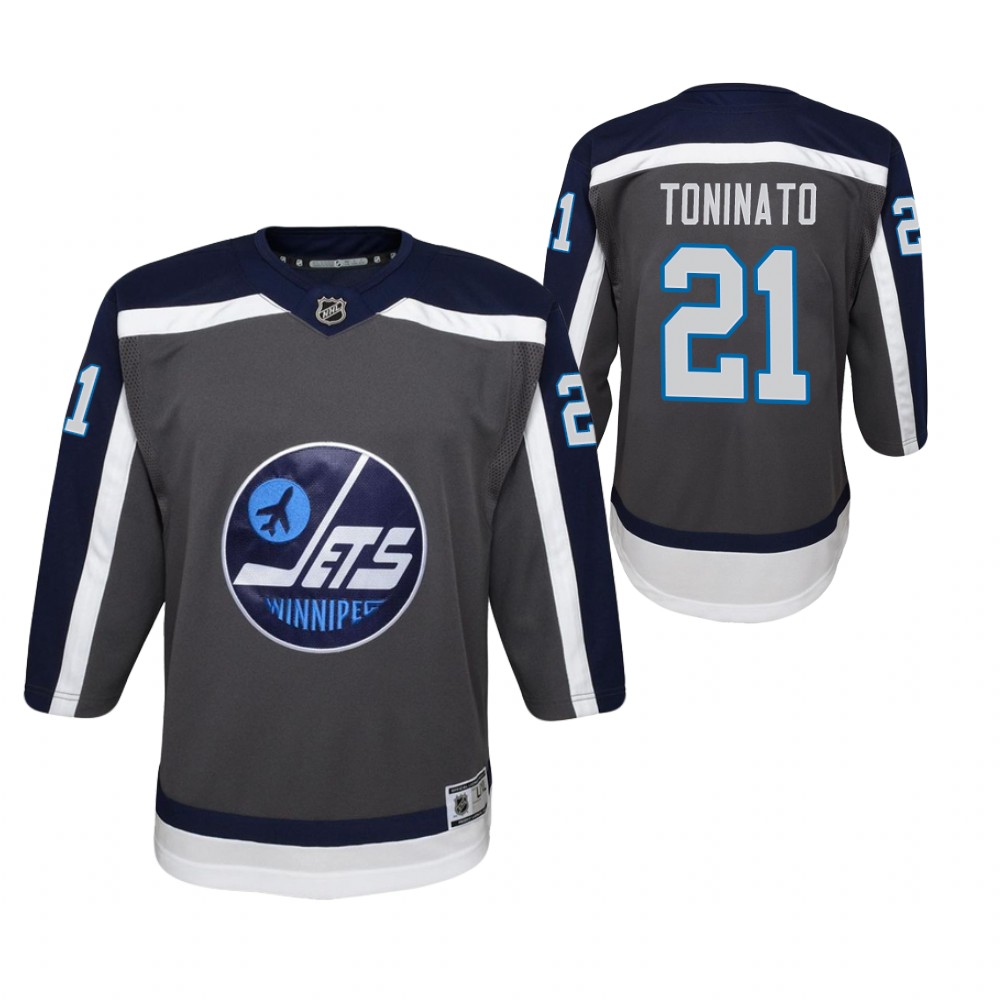 Dominic Toninato Winnipeg Jets 2021 Reverse Retro Gray Youth Jersey Replica