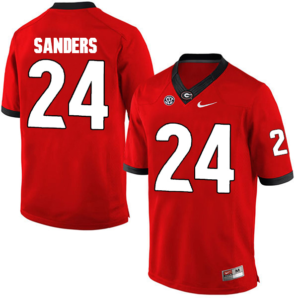 Dominick Sanders Georgia Bulldogs Men's Jersey - #24 NCAA Red Limited Home