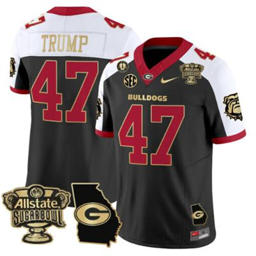 Donald Trump Jersey #47 Georgia Bulldogs 2025 Sugar Bowl Patch Vapor Alternate