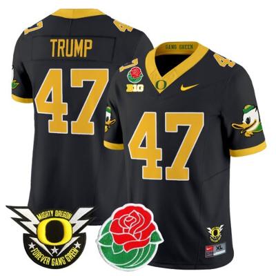 Donald Trump Jersey #47 Oregon Ducks 2025 Rose Bowl Game Patch Vapor Black