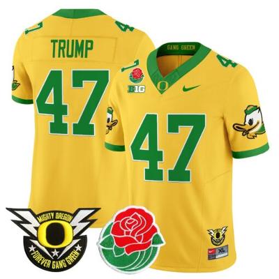 Donald Trump Jersey #47 Oregon Ducks 2025 Rose Bowl Game Patch Vapor Gold