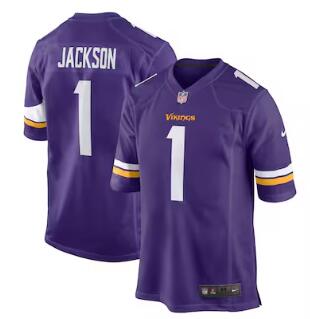 Donovan Jackson Minnesota Vikings Nike 2025 NFL Draft First Round Pick Game Jersey - Purple