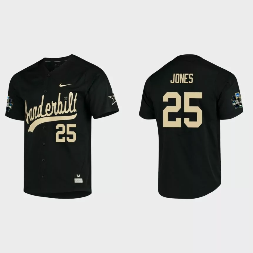 Druw Jones Vanderbilt Commodores Replica College Baseball Jersey – Black
