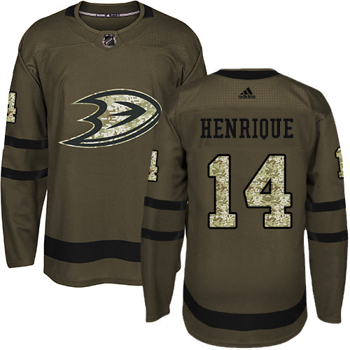 Ducks #14 Adam Henrique Green Salute to Service Stitched Hockey Jersey