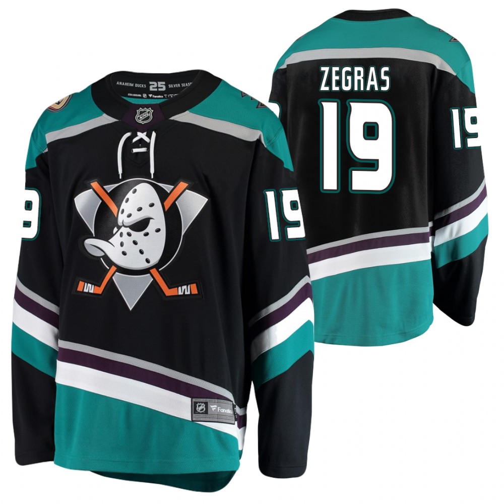 Ducks #19 Trevor Zegras Black Alternate Jersey