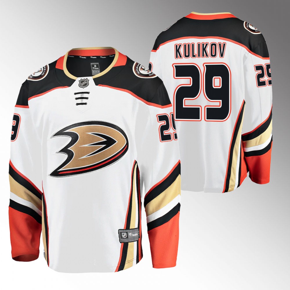 Ducks #29 Dmitry Kulikov White 2022-23 Away Jersey