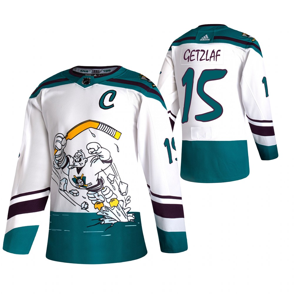 Ducks 2021 Reverse Retro #15 ryan getzlaf White Jersey Special Edition Authentic