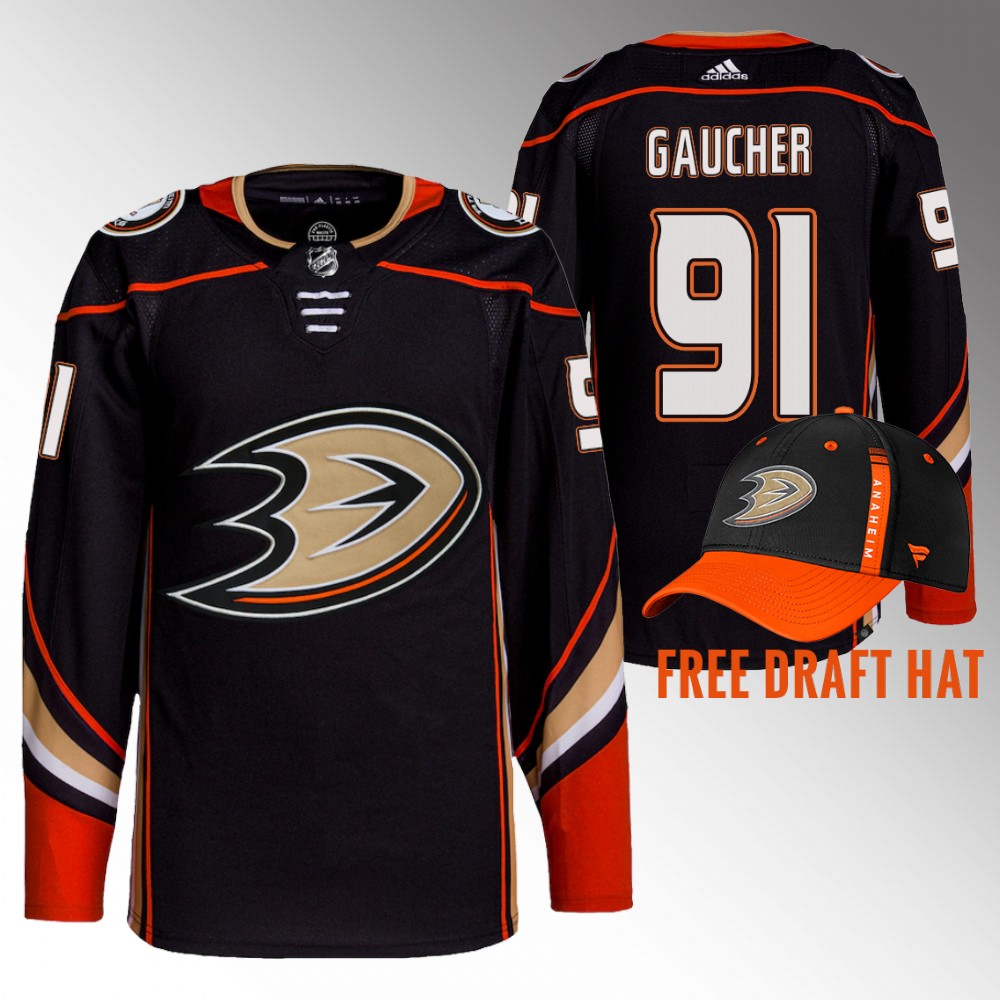 Ducks 2022 NHL Draft Nathan Gaucher Red Jersey Authentic Primegreen Home