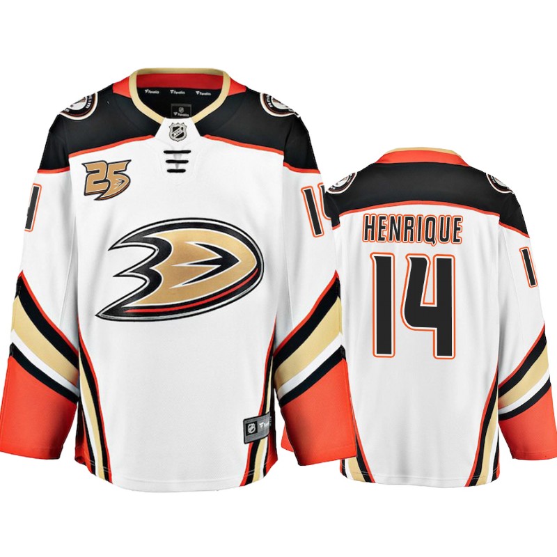 Ducks Adam Henrique White Away 25th Anniversary Jersey
