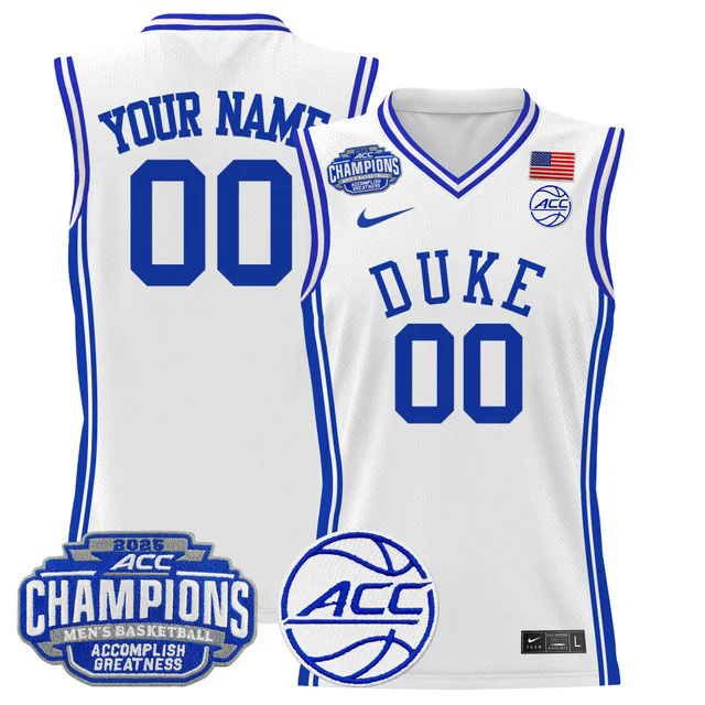 Duke Blue Devils 2025 ACC Conference Tournament Champions Basketball Custom Jersey.webp