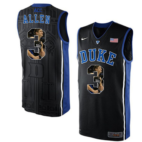 Duke Blue Devils Black Grayson Allen NCAA College Basketball Player Portrait Fashion Jersey