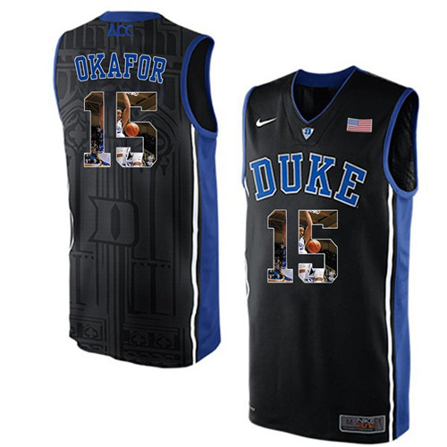 Duke Blue Devils Black Jahlil Okafor NCAA College Basketball Player Portrait Fashion Jersey