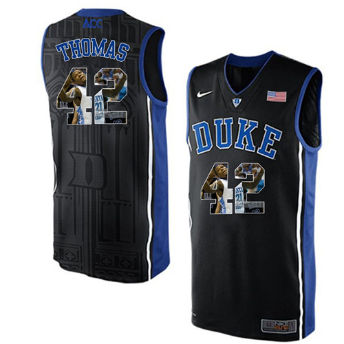 Duke Blue Devils Black Lance Thomas NCAA College Basketball Player Portrait Fashion Jersey