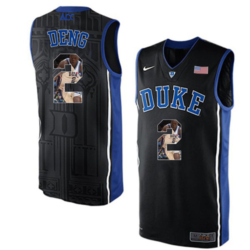 Duke Blue Devils Black Luol Deng NCAA College Basketball Player Portrait Fashion Jersey