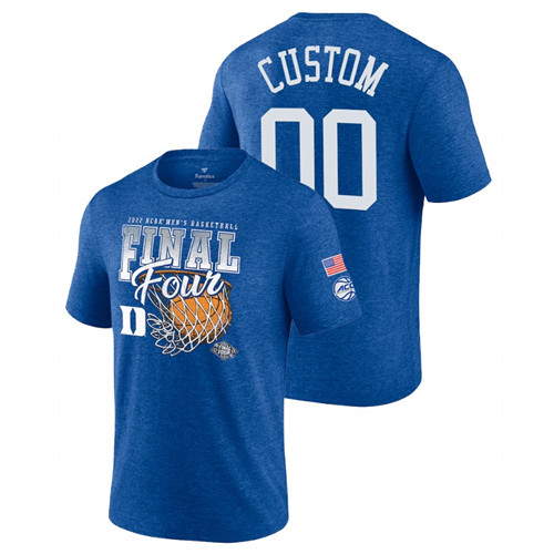 Duke Blue Devils Custom 2022 March Madness Final Four Banners Royal T-Shirt Men