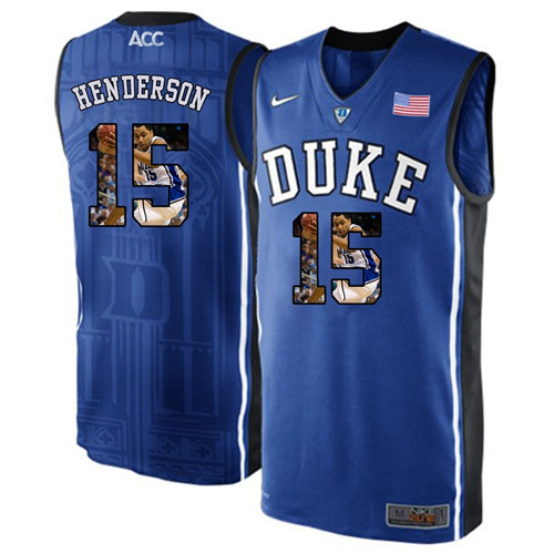 Duke Blue Devils Royal Blue Gerald Henderson NCAA College Basketball Player Portrait Fashion Jersey