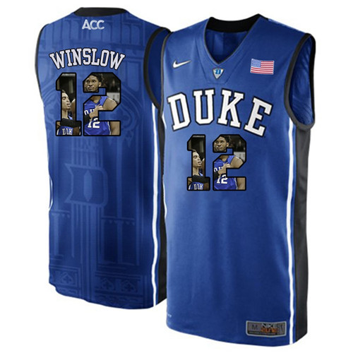 Duke Blue Devils Royal Blue Justise Winslow NCAA College Basketball Player Portrait Fashion Jersey