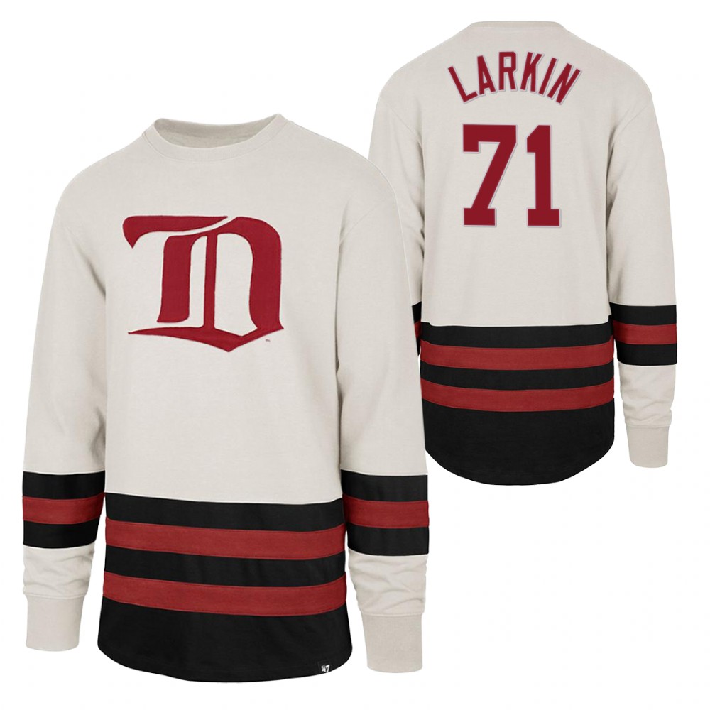 Dylan Larkin Detroit Red Wings Center Ice Crew White Retro Cotton Jersey