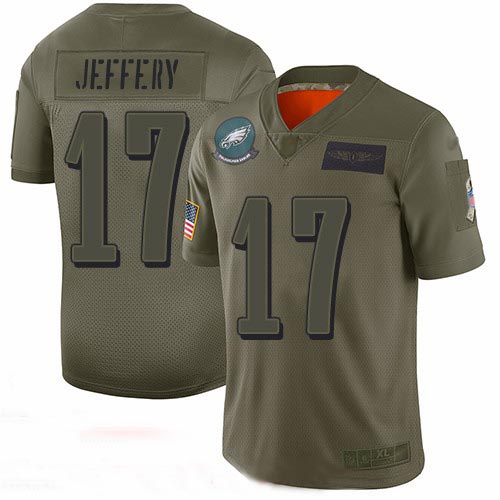 Eagles #17 Alshon Jeffery Camo Youth Stitched Football Limited 2019 Salute to Service Jersey