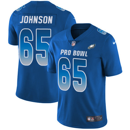 Eagles #65 Lane Johnson Royal Men's Stitched Football Limited NFC 2019 Pro Bowl Jersey