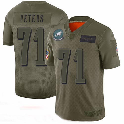Eagles #71 Jason Peters Camo Men's Stitched Football Limited 2019 Salute To Service Jersey