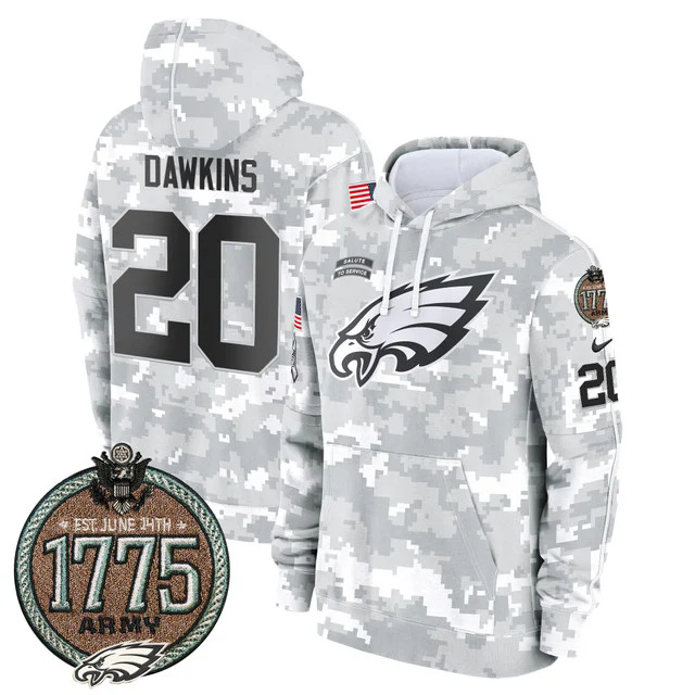 Eagles 2024 Salute to Service Establishment Year Patch Fleece Pullover Hoodie ARMY #20 DAWKINS.webp