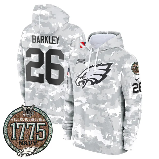 Eagles 2024 Salute to Service Establishment Year Patch Fleece Pullover Hoodie NAVY #26 BARKLEY.webp