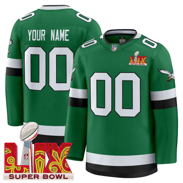 Eagles Kelly Green Hockey Premium Custom Jersey V2 CUSTOM.webp