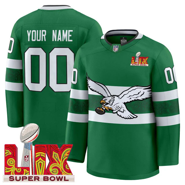 Eagles Kelly Green Hockey Premium Custom Jersey V3 CUSTOM.webp