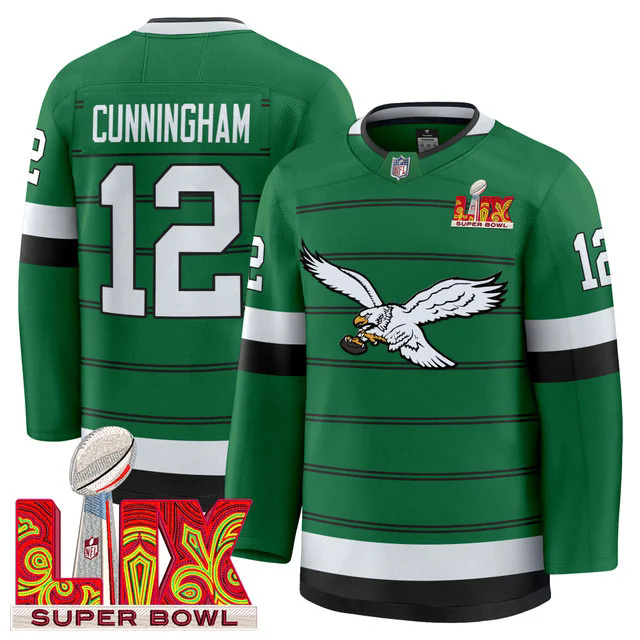Eagles Kelly Green Hockey Premium Jersey #12 CUNNINGHAM.webp