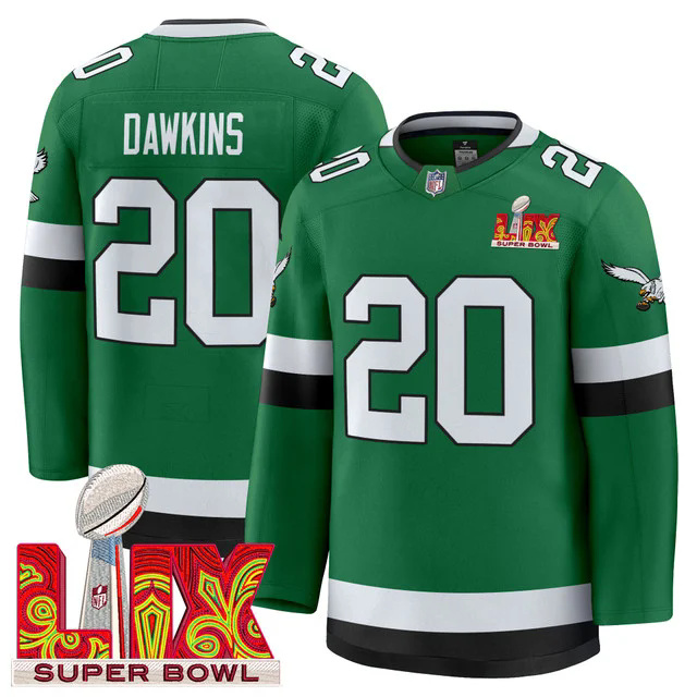 Eagles Kelly Green Hockey Premium Jersey V2 #20 DAWKINS.webp