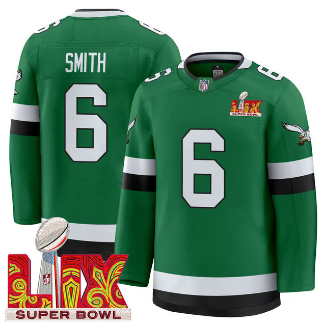 Eagles Kelly Green Hockey Premium Jersey V2 #6 SMITH.webp