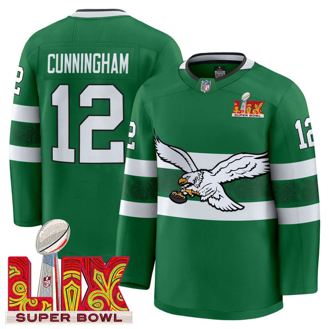 Eagles Kelly Green Hockey Premium Jersey V3 #12 CUNNINGHAM.webp