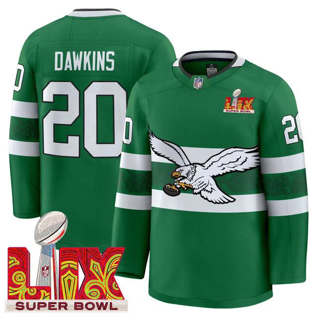 Eagles Kelly Green Hockey Premium Jersey V3 #20 DAWKINS.webp
