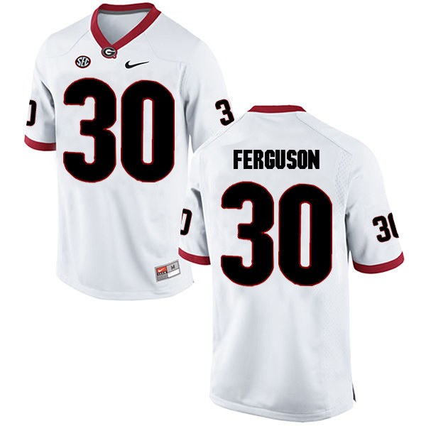 Ed Ferguson Georgia Bulldogs Men's Jersey - #30 NCAA White Limited Away