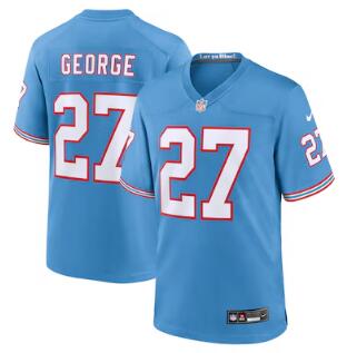 Eddie George Tennessee Titans Nike Oilers Throwback Retired Player Game Jersey - Light Blue