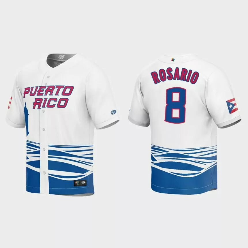 Eddie Rosario Puerto Rico Baseball 2023 World Baseball Classic Jersey – White