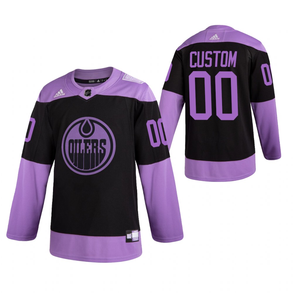 Edmonton Oilers HockeyFightsCancer Custom Purple Jersey Authentic