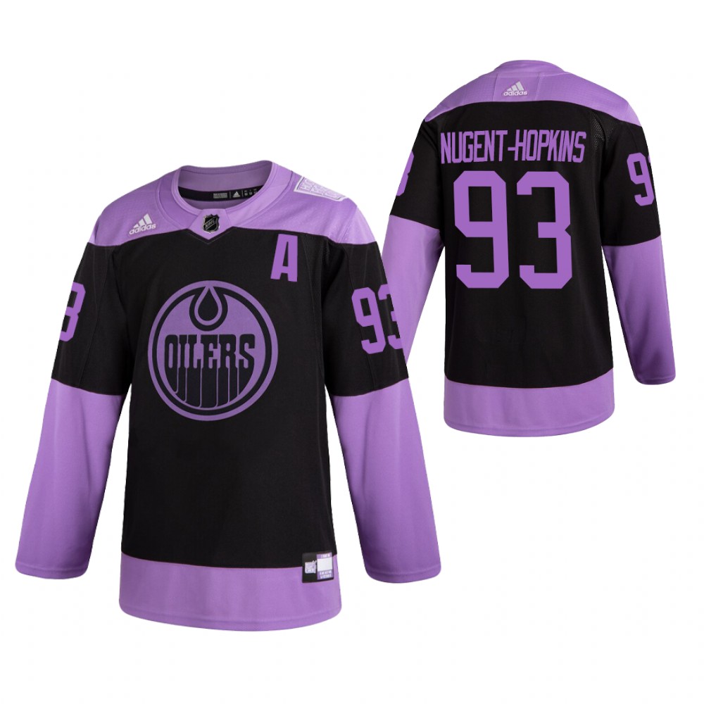 Edmonton Oilers HockeyFightsCancer Ryan Nugent-Hopkins Purple Jersey Authentic