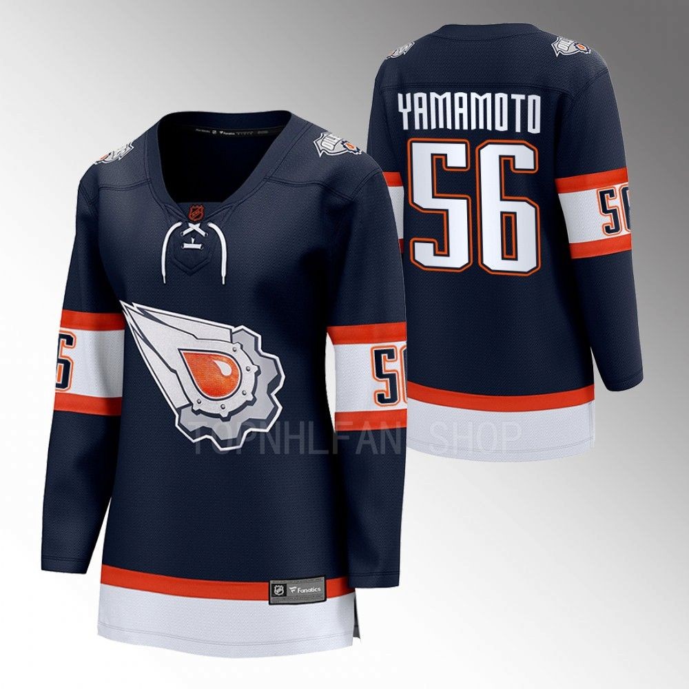 Edmonton Oilers Kailer Yamamoto Women Navy 2022 Special Edition 2.0 Jersey