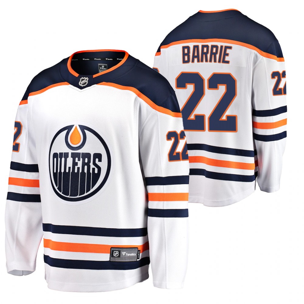 Edmonton Oilers Tyson Barrie White Away Breakaway Player 2020-21 Jersey