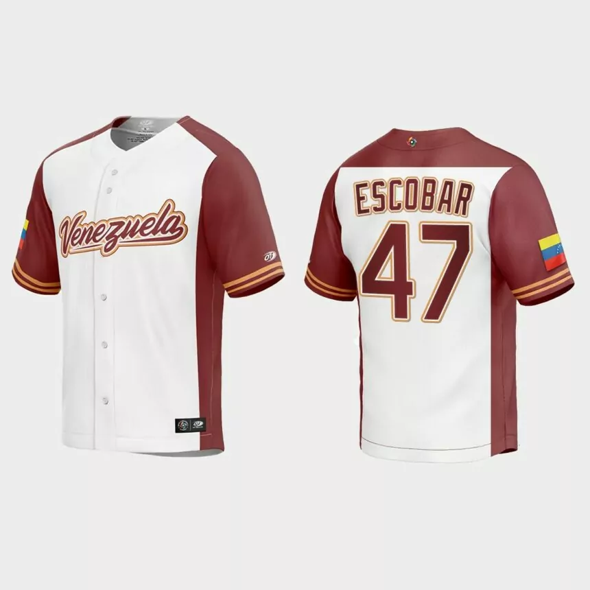 Edwin Escobar Venezuela Baseball 2023 World Baseball Classic Replica Jersey – White